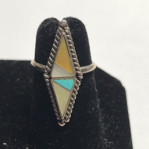 Jewelry - Native mop , turquoise inlay ring